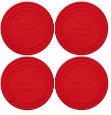 Silicone Coasters (est. 1925) - Cerise, Set of 4 - 4&quot; diameter | Le Creuset
