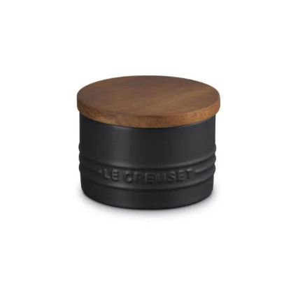 Salt Cellar with Wood Lid - Licorice, 7 oz. | Le Creuset