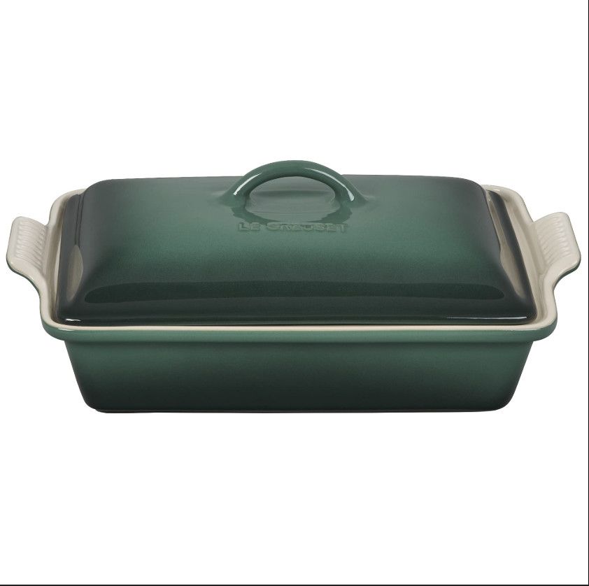 Heritage Covered Rectangular Casserole - Artichaut, 4 qt. (12&quot; x 9&quot;) | Le Creuset