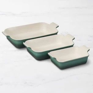 Heritage Set of 3 Rectangular Dishes - Artichaut, 1.1 qt., 2.5 qt. &amp; 4 qt. | Le Creuset