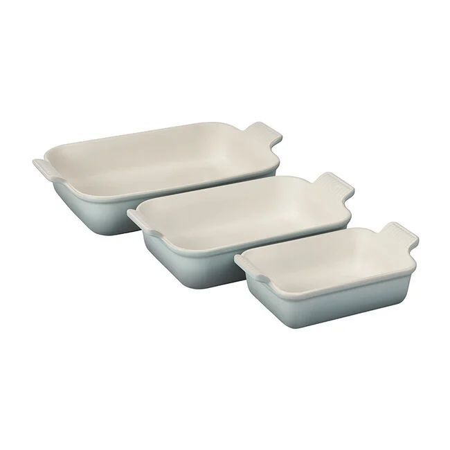 Heritage Set of 3 Rectangular Dishes - Sea Salt, 1.1 qt., 2.5 qt. &amp; 4 qt. | Le Creuset