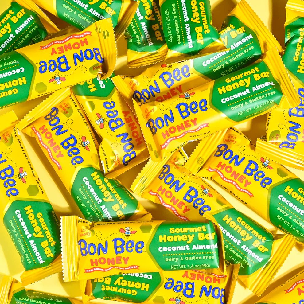 Bon Bee Gourmet Honey Bar, Coconut Almond