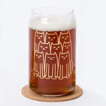 Cat Beer Can Glass Fun Iced Coffee Cup for Cat Lovers | Counter Couture