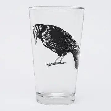 Crow Pint Glass - Unique Beer Glass for Bird Lovers | Counter Couture