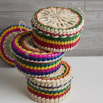 Mexican Woven Palm Tortilla Basket | Verve Culture