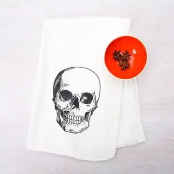 Skull Flour Sack Tea Towel | Counter Couture