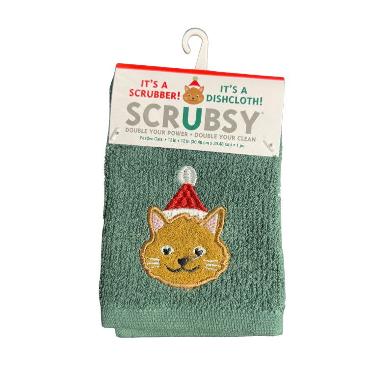 MUKitchen Holiday SCRUBSY Cloth – Festive Cats | MÜkitchen