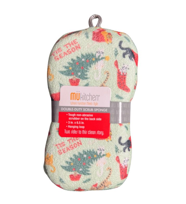 MUKitchen Holiday Sponge – Festive Cats | MÜkitchen