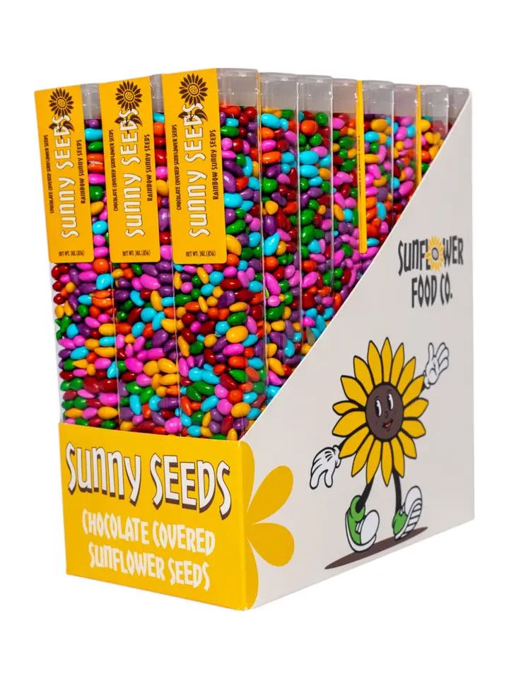 Rainbow Colored Sunny Seeds, 3 oz tubes | Sunflower Food Company
