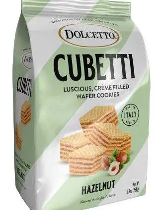 Dolcetto Cubetti Hazelnut Wafers, 8.8 oz bag | Sunflower Food Company