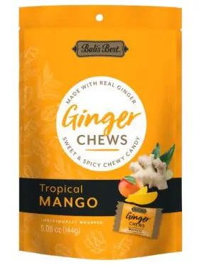 Bali’s Best Ginger Chews – Mango, 5.08 oz bag | Sunflower Food Company