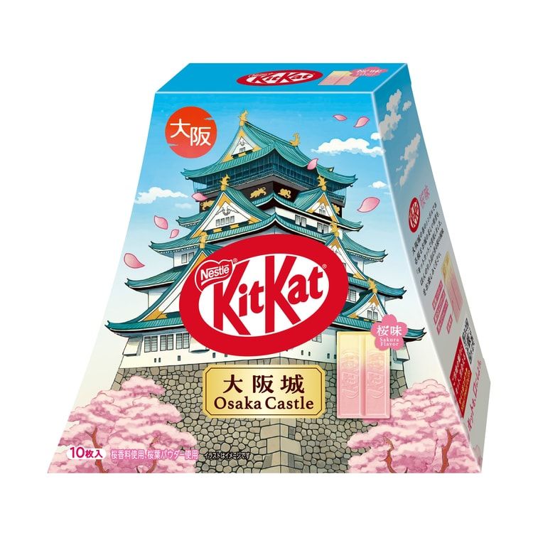 KIT KAT Osaka Castle Limited Sakura Flavor White Chocolate Wafer 10 Pieces