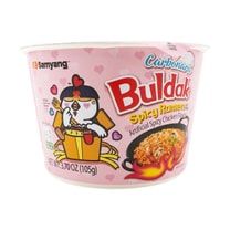 Korean Buldak Noodles Carbonara Stir-Fried Ramen Spicy Chicken Flavor Big Bowl, 3.7oz