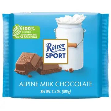 Ritter Sport, Alpine Milk Chocolate, 3.5oz
