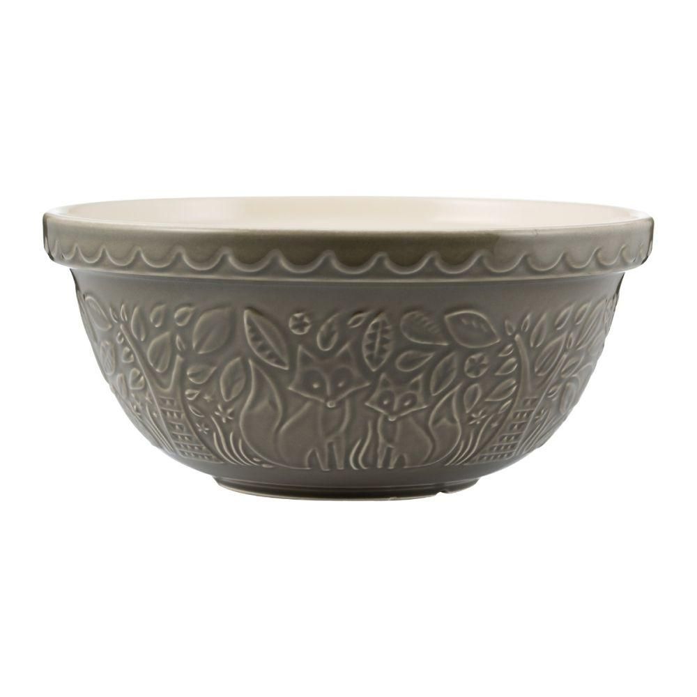 Mason Cash In the Forest S12 (4.25 Qt) Embossed Mixing Bowl | Fox (Grey)