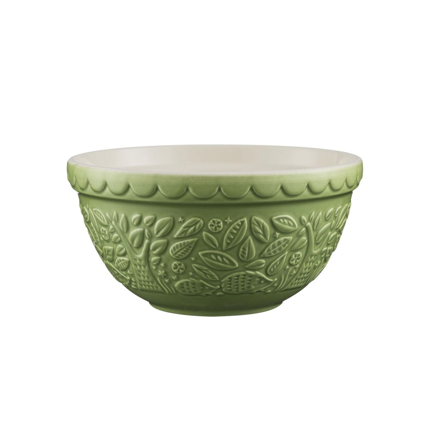 Mason Cash In the Forest S30 (1.25 Qt) Embossed Mixing Bowl | Hedgehog (Green)