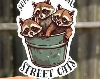 90% Into It Sticker - raccoon, street cat, trash panda, cute