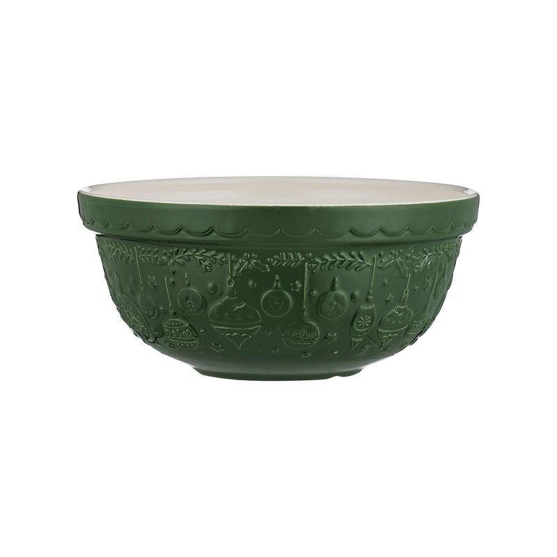 Deck The Halls Size 24 Green Mixing Bowl | Mason Cash