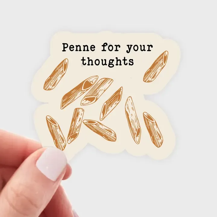 Penne for Your Thoughts Sticker - food, kitchen, pasta