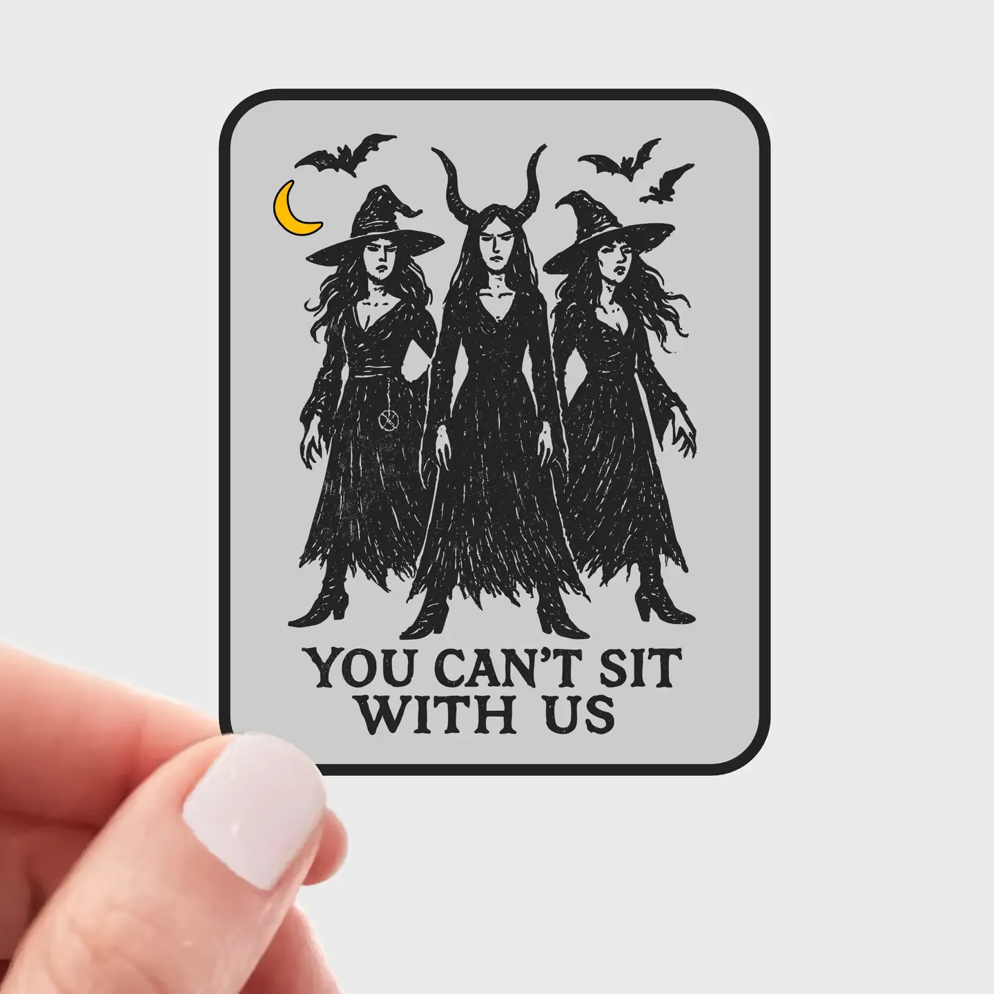 You Can&#39;t Sit With Us Sticker - dark, spooky, halloween