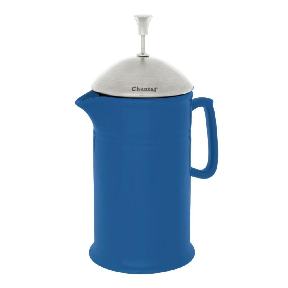Ceramic French Press (28oz) with Stainless Steel Plunger Screen &amp; Lid - Blue Cove | Chantal