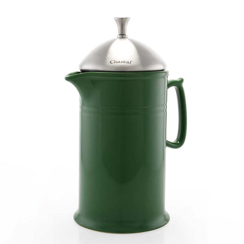 Ceramic French Press (28oz) with Stainless Steel Plunger Screen &amp; Lid - Green | Chantal
