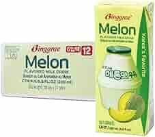 Melon Flavored Milk Drink, Korean Sweet and Creamy Beverage,6.76 fl oz