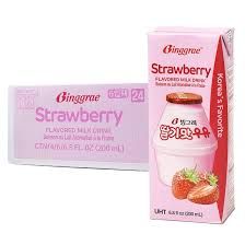 Strawberry Flavored Milk Drink, Korean Sweet and Creamy Beverage,6.8fl oz