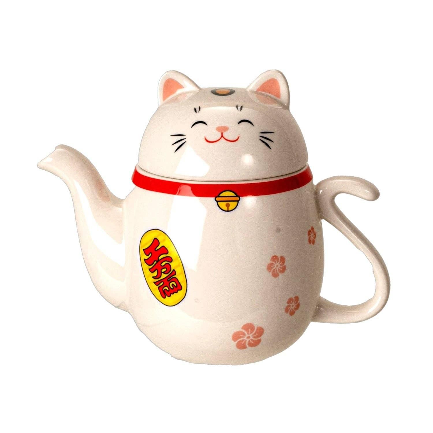 22oz 6&quot;H Lucky Cat Tea Pot (1/12) | Urban Tokyo
