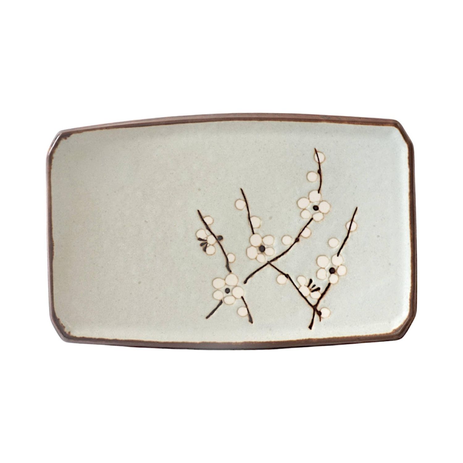 Soushun Sakura 7.25&quot;L x 4.75&quot;W Rectangle Plate Japan | Urban Tokyo