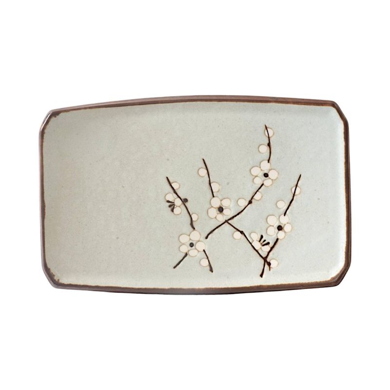 Soushun Sakura 7.25"L x 4.75"W Rectangle Plate Japan | Urban Tokyo