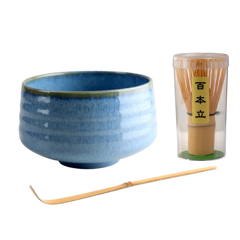 Matcha Set 20oz Matcha Bowl with Whisk and Scoop Nature Blue
