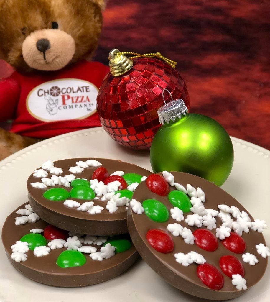 Mini Milk Chocolate Pizza® Slice, Snowflake 1 oz | Chocolate Pizza Company