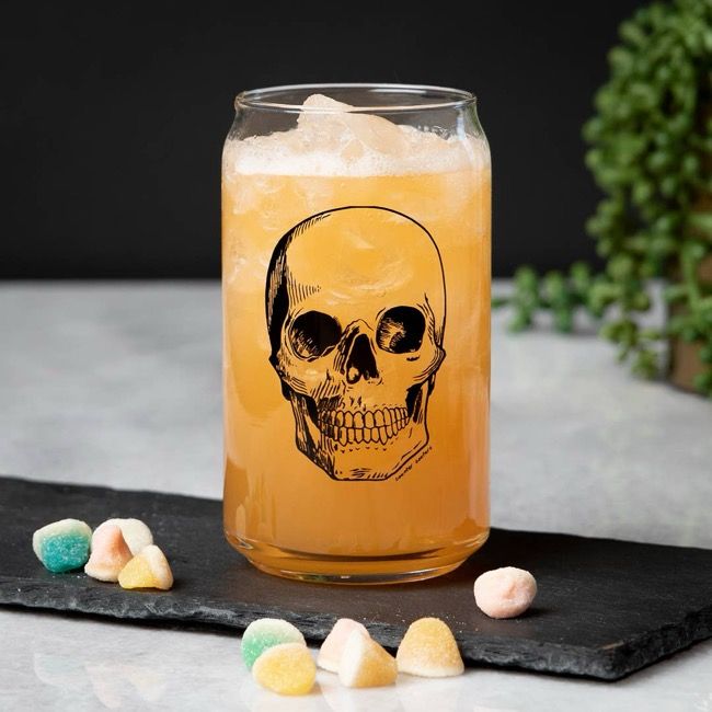 Skull Beer Can Glass | Glass Cup | Iced Coffee Cup | Counter Couture