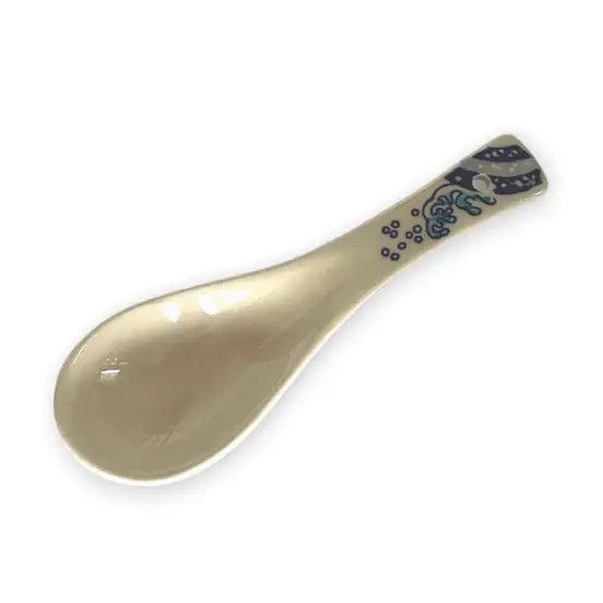 Great Wave 5.5&quot;L Porcelain Soup Spoon | Urban Tokyo