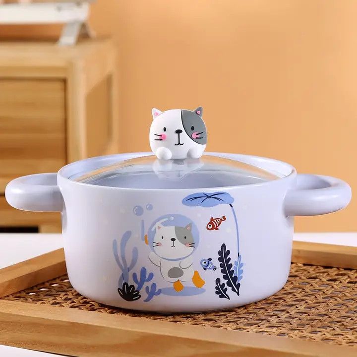 Cute Cat 30oz Bowl with Lid | Urban Tokyo