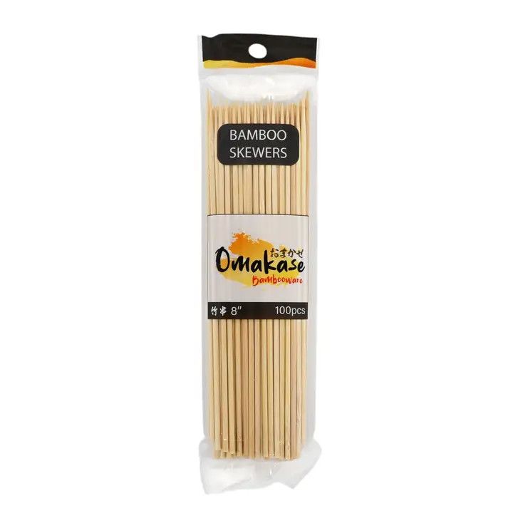 8&quot;L Bamboo Strainght Skewers 100pc Pack (1/200) | Urban Tokyo