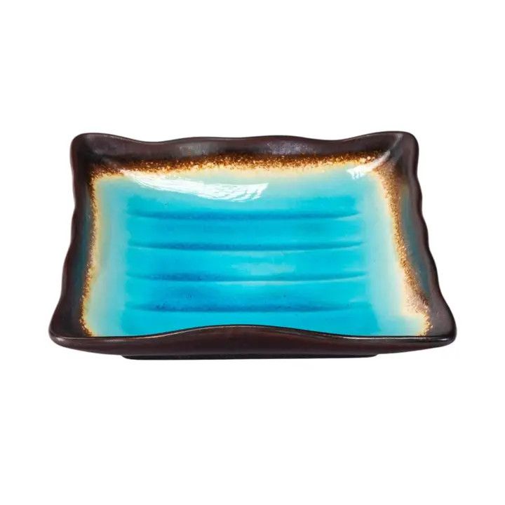 Aozora Kannyu 7" Square Porcelain Appetizer Salad Plate (3/36) | Urban Tokyo