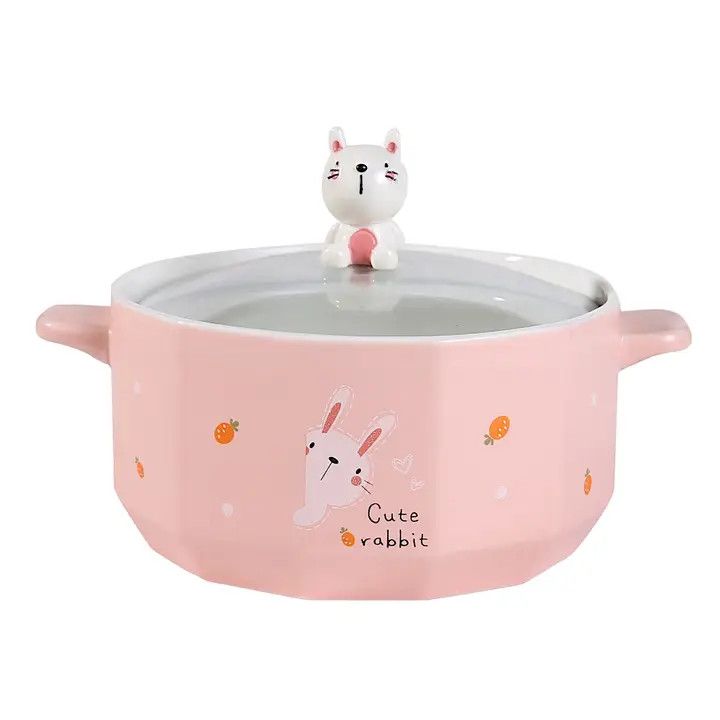 Cute Rabbit 30oz Bowl with Lid (6/24) | Urban Tokyo