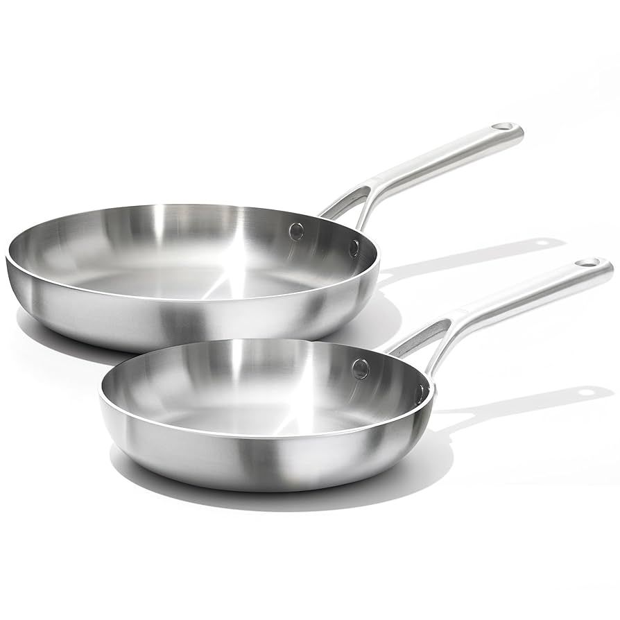 OXO Mira 8&quot; &amp; 10&quot;  2 Piece Frypan Set  Uncoated - Stainless Steel