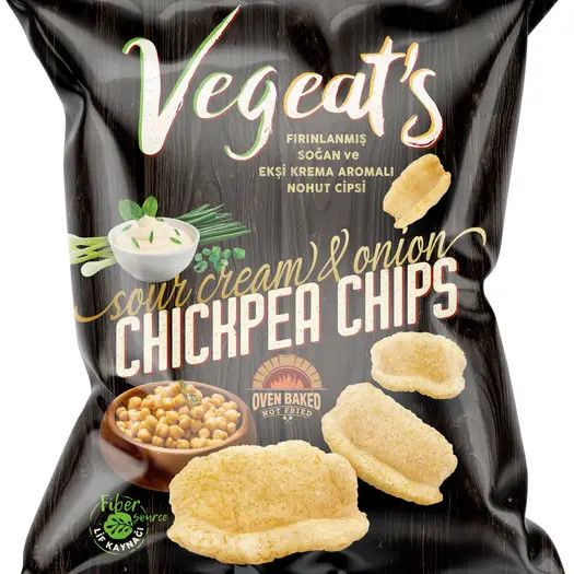 Vegeats Chickpea Chips – Sour Cream &amp; Onion 50g | Oven-Baked