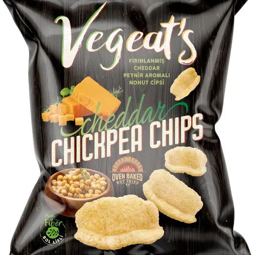 Vegeats Chickpea Chips – Cheddar 50g | Oven-Baked