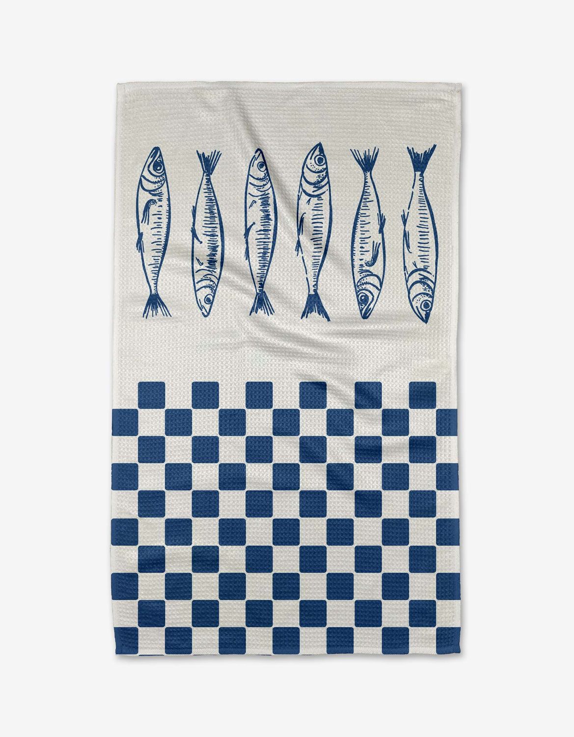 Sardine Check Blue Tea Towel | Geometry