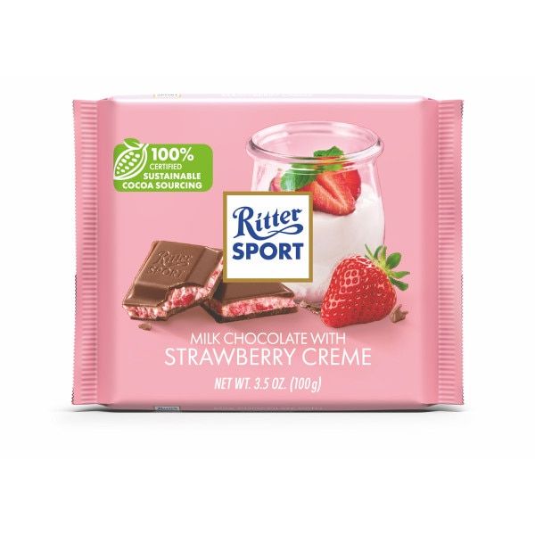 Ritter Sport® Milk Chocolate with Strawberry Crème – 3.5 oz
