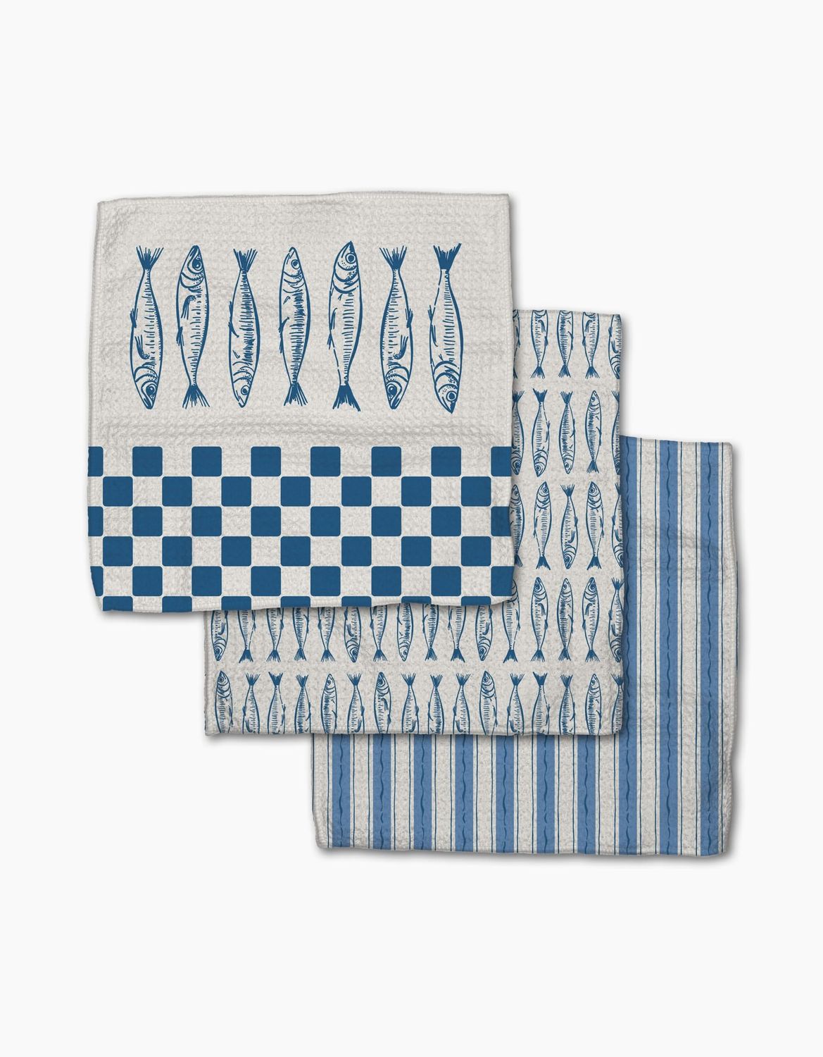 Sardine Check Blue Dishcloth Set | Geometry