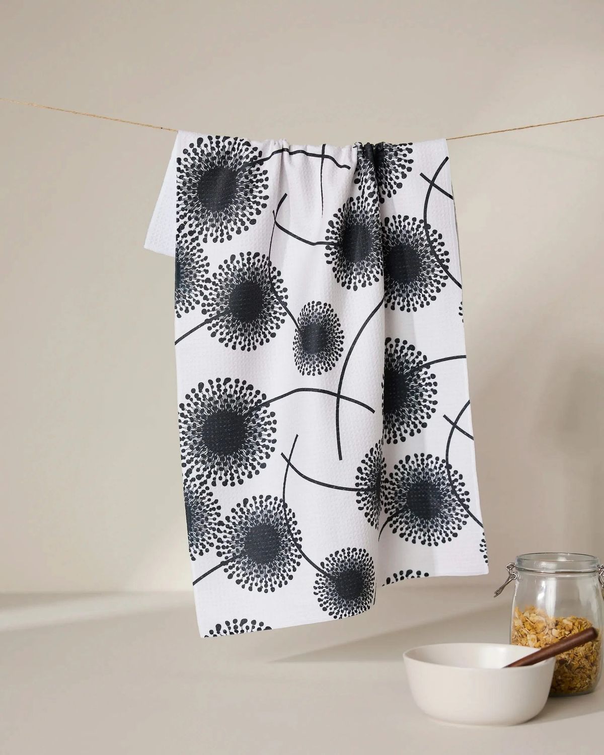 Fully Bloomed Kitchen Tea Towel | Geometry