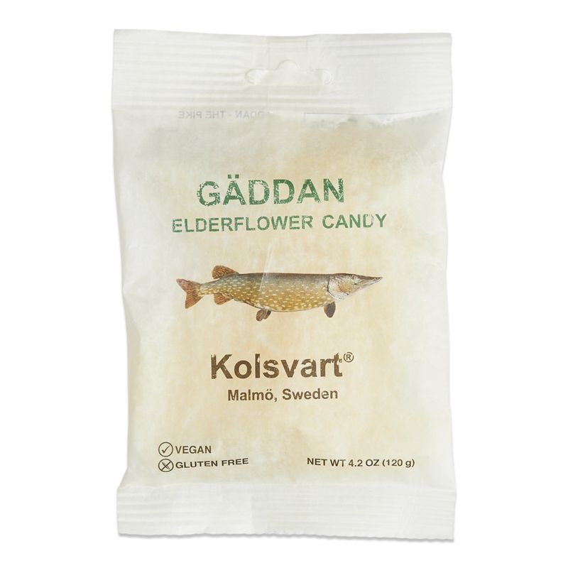 KOLSVART Gaddan Elderflower candy fish, 4.2 oz