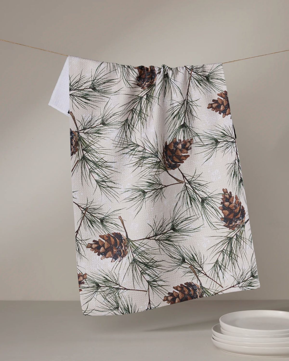 Evergreen Frost Tea Towel | Geometry