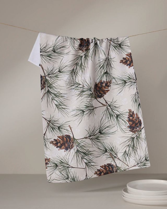 Evergreen Frost Tea Towel | Geometry