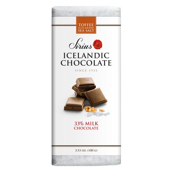 Sirius 33% Milk Chocolate Toffee Icelandic Sea Salt – 3.53 oz